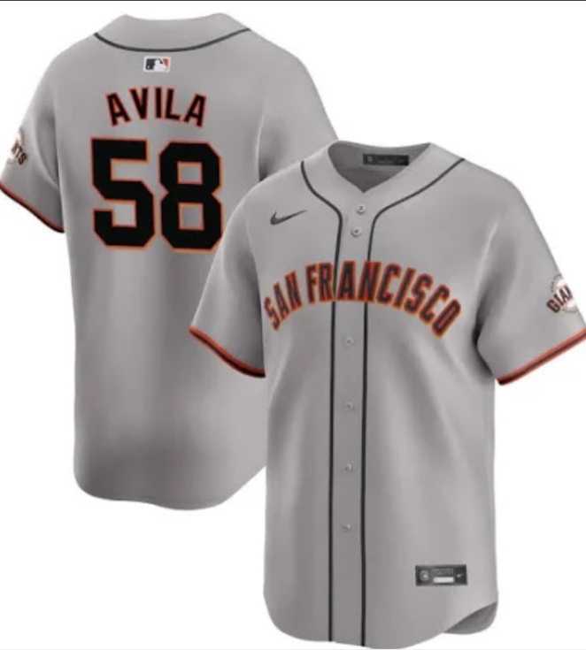 Men%27s San Francisco Giants #58 Nick Avila Gray Away Limited Stitched Baseball Jersey Dzhi